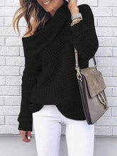 Womens Oversized Off-Shoulder Sweater - Chic Knit Wool Pullover for Autumn Fashion 1