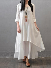 Womens Summer Midi Dress - Soft Cotton Blend Casual Dress with Button Detail for Spring and Summer Occasions 3