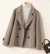 Manteau d'hiver pour femme, court, croisé, oversize