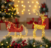 FestivePaws – Décoration de traîneau pour chien illuminée avec lumières de Noël LED