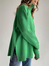Oversized Long Turtleneck Sweater with Side Slit - 2025 1