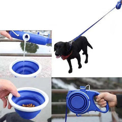 4-in-1 multifunctional dog leash with water bottle and bowl 1