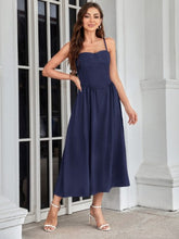 Womens Elegant Square Neckline Strapless Dress with Pockets 1