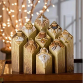9pcs Heaven Nativity Tree Pillar Statues 0