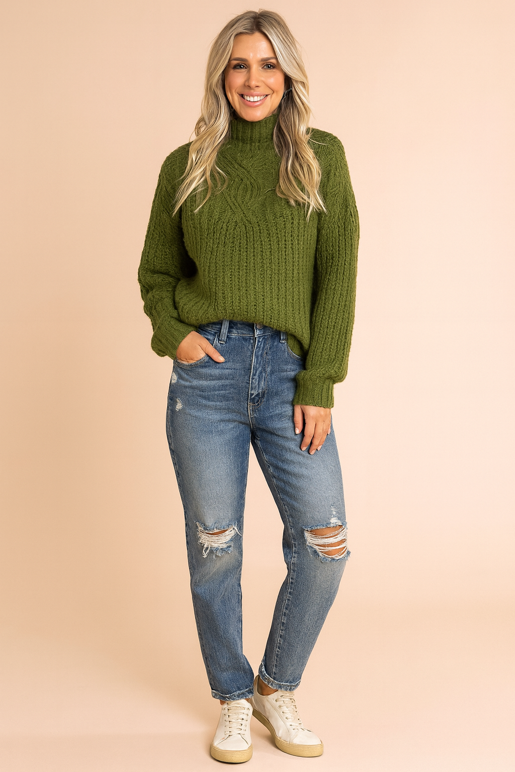 Alicja | Cable-knit turtleneck sweater 0
