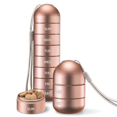 Aluminum 7-day portable pill organizer for travel, pill box pill container 3