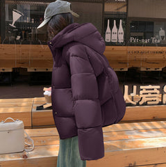 Black down jacket for women | With hood 3