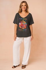 CLARA | T-shirt with a fun print and a loose fit 0