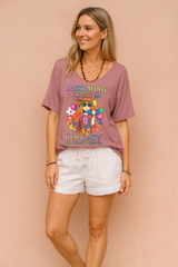 CLARA | T-shirt with a fun print and a loose fit 1