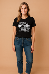 Caroline T-shirt | "Dear Santa, Bring Wine" 2