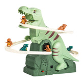 Dinosaur Race Track Playset – Interactive Track with LED Lighting and Automatic Climbing Cars for Children 0