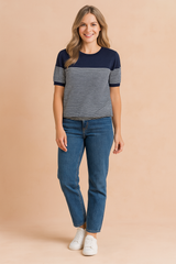 EDITH | Striped short-sleeved top 1