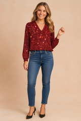 ELOISE | Sparkling V-neck blouse 2