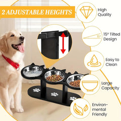 Elevated cat bowl with 3 stainless steel bowls 2