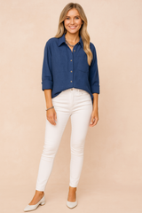 Ellie | Loose-fitting shirt blouse with pocket 0
