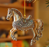 Equinox | Vintage Acrylic Horse Ornament for Classic Holiday Decor 0