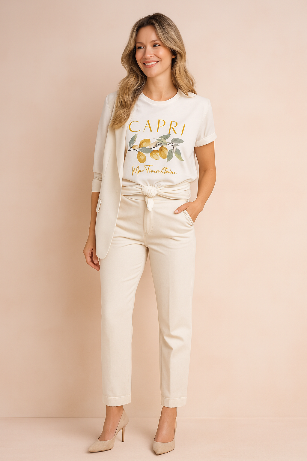 Eveleen | Capri Lemon Print T-Shirt 0