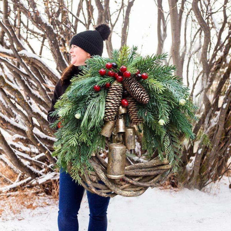Farmhouse Christmas Wreath, Boho Wreath, Holiday Wreath 0