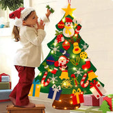 FeltJoy | Decorative Christmas Wall Tree with Hanging Felt Ornaments 0