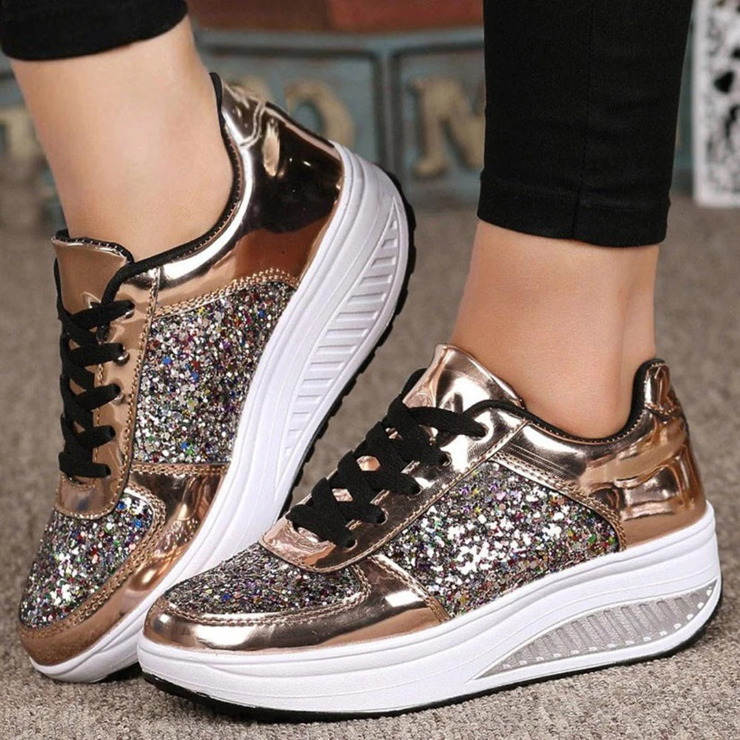 Glitter Platform Sneakers for Women – Stylish & Comfortable Casual Footwear 0