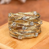 Gold Crystal Ring for Women – Elegant Jewelry for Special Occasions 0