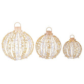 GoldenGlow – Set of 3 LED Christmas Ball Lights for Outdoor Decor 0