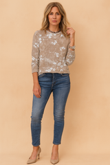 Halina | Vintage Floral Long Sleeve Blouse 0