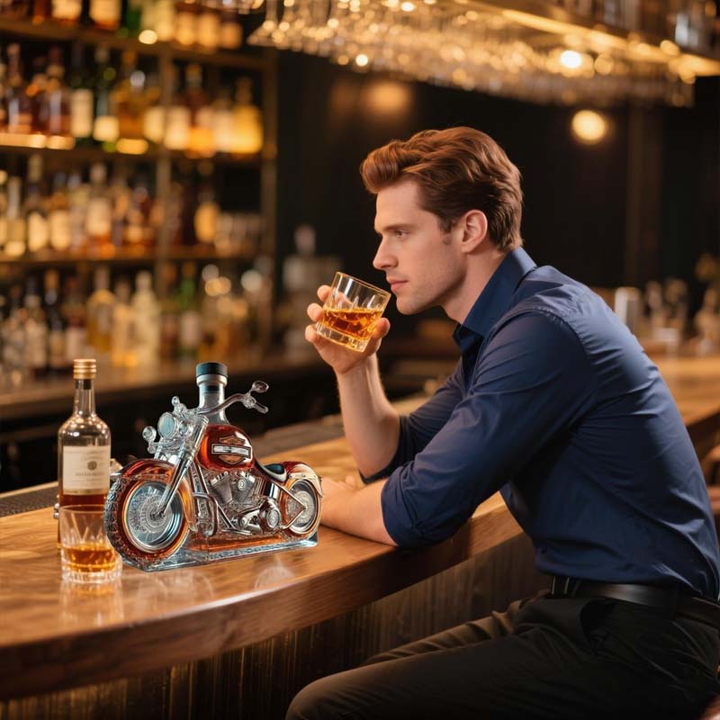 Harley Motorcycle Shaped Whiskey Decanter for Home Bar 2