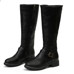 High-Top Biker Boots for Women – Edgy Style with Chunky Heel 0
