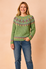 Izabela | Sweater with a colorful pattern on the top 0