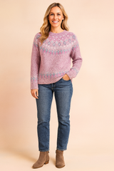 Izabela | Sweater with a colorful pattern on the top 1