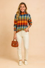 Klara | Colorful Checked Sweater 0