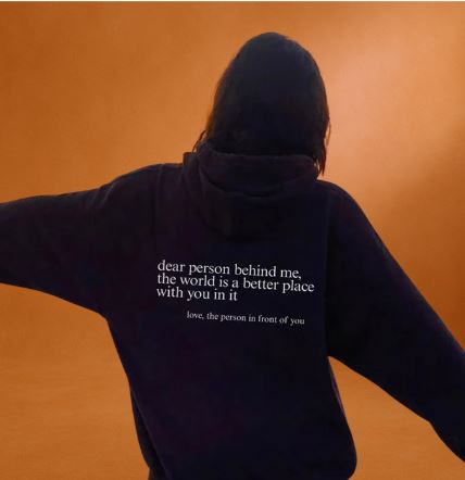Lena | Oversized hoodie with motivational slogan 0