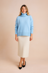 Lena | Short-sleeved sweater with a wide turtleneck 0