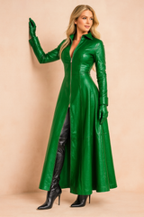 Long women's winter coat with hood, elegant gothic style 3