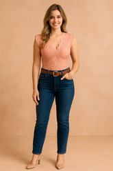 Lucy | Lace blouse with a deep neckline 0