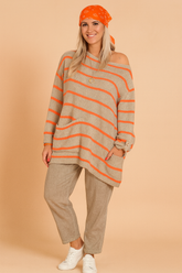 Magda | Oversized striped sweater with a boat neckline 0