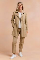 Maja | Short trench coat with collar and buttons 0