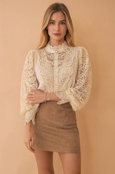 Margarett | Elegant Floral Lace Shirt 0