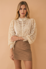 Margarett | Elegant Floral Lace Shirt 0