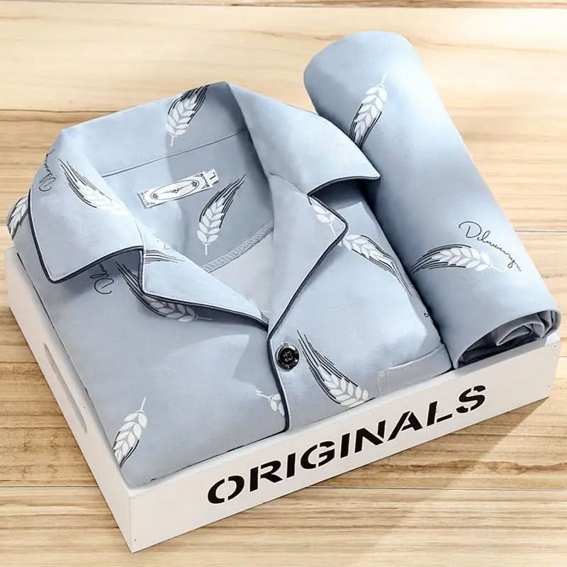 Men’s Button-Up Pajama Set – Soft & Breathable Sleepwear 0