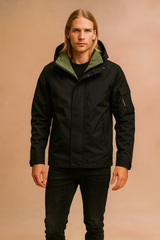 Men's waterproof tactical winter jacket with outdoor hood 3