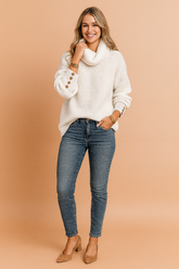 Milena | Turtleneck sweater with decorative buttons 0