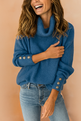 Milena | Turtleneck sweater with decorative buttons 1