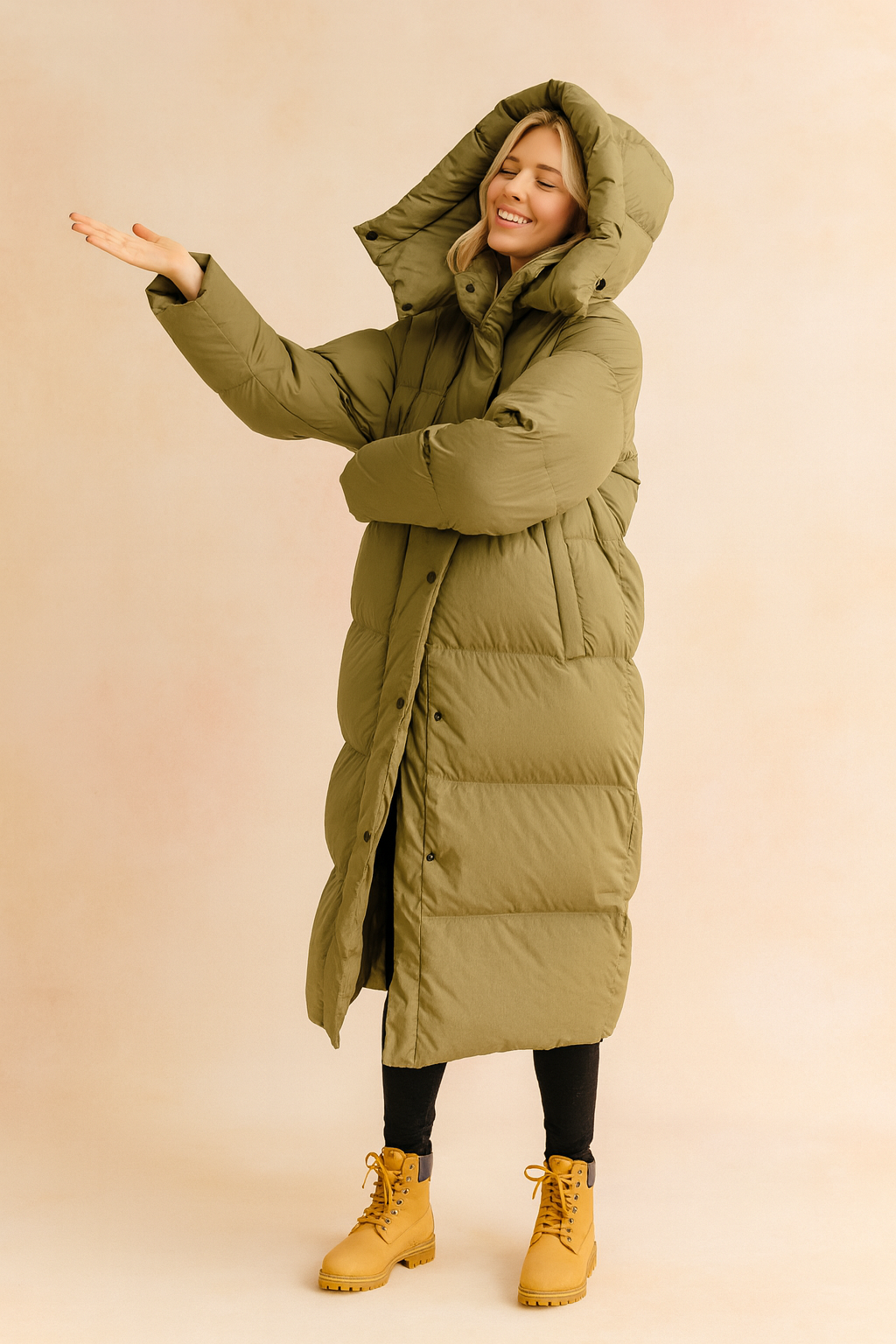 Monika | Long Quilted Winter Jacket with Hood 0
