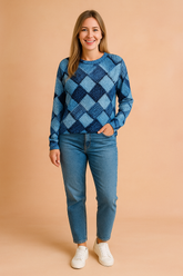 Monika | Sweater with a colorful woven pattern 0