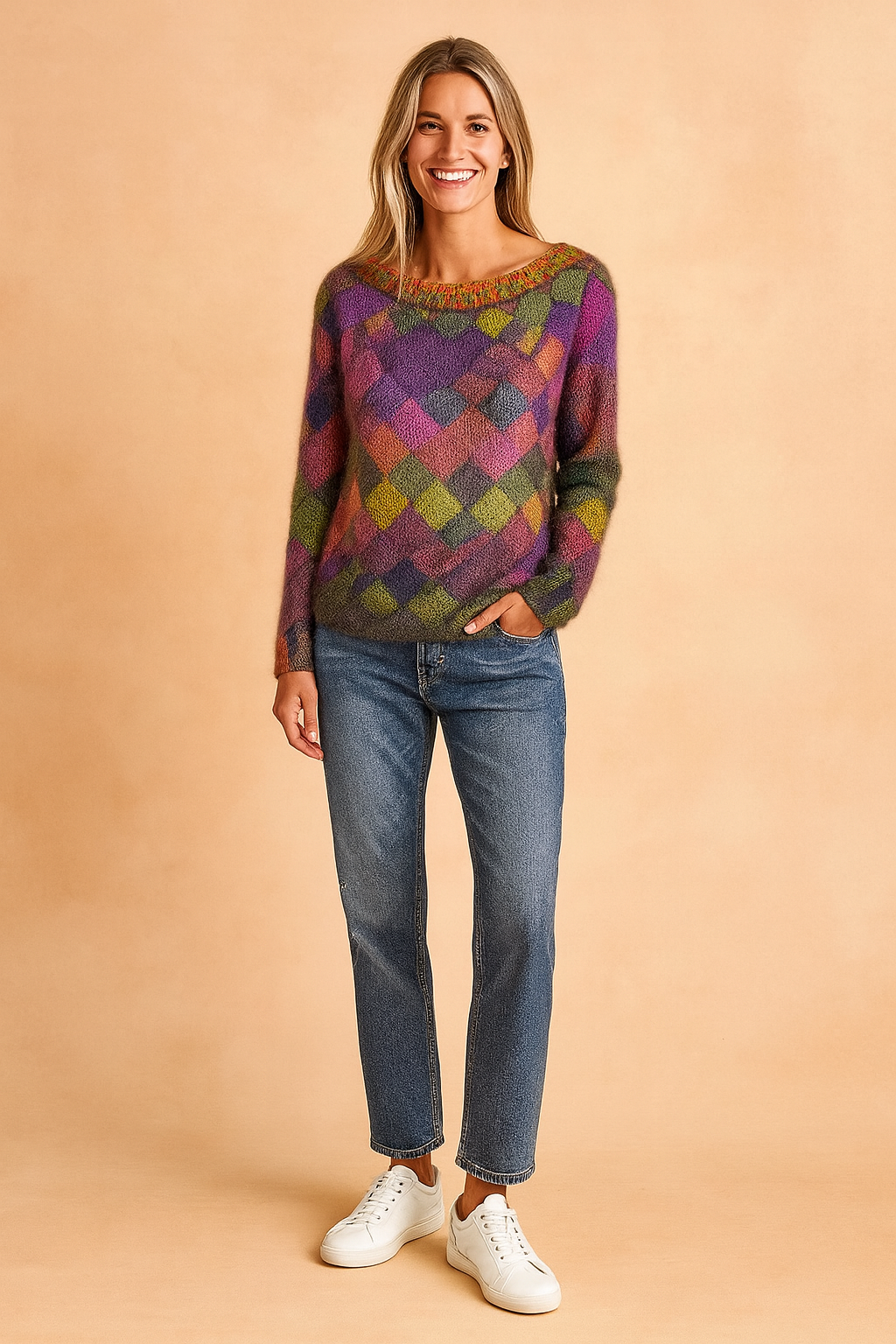 Nina | Colorful checkered sweater 0