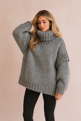 Oversize Chunky Knit Pullover | Warm Turtleneck Sweater 3