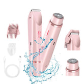Painless Pubic Hair Trimmer with Dual Heads, Waterproof Design, and Whisper Quiet Operation for Smooth Skin 0