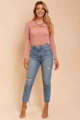 Patrycja | Sweater with a cutout under the neckline 0